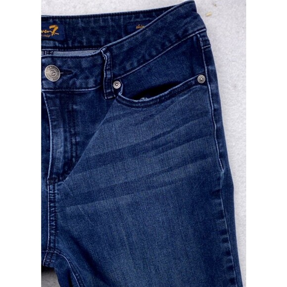 Seven7 Women's Skinny Cropped Jeans Size 14 Dark Wash Denim Stretch Capris - Picture 9 of 12